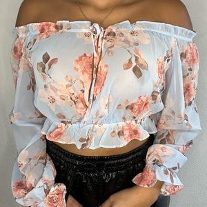 S Windsor Flower Print Crop Top